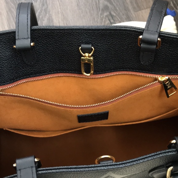 Authentic Louis Vuitton Black All Leather Large tote Bag. On the go LIKE NEW!! - Picture 12 of 17